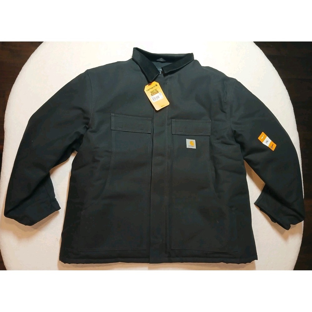 CARHARTT MEN'S LOOSE FIT FIRM DUCK COAT SIZE 2XL Regular Black Model‎ 0C0003-M